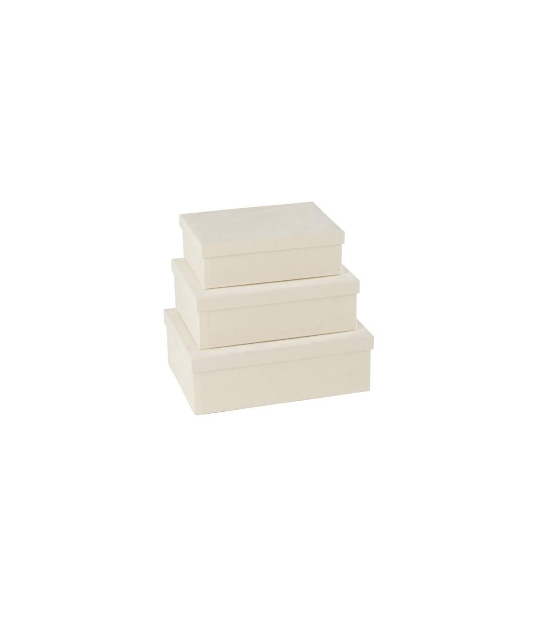 Lot de 3 Boîtes de Rangement Vaughn 36cm Blanc-2