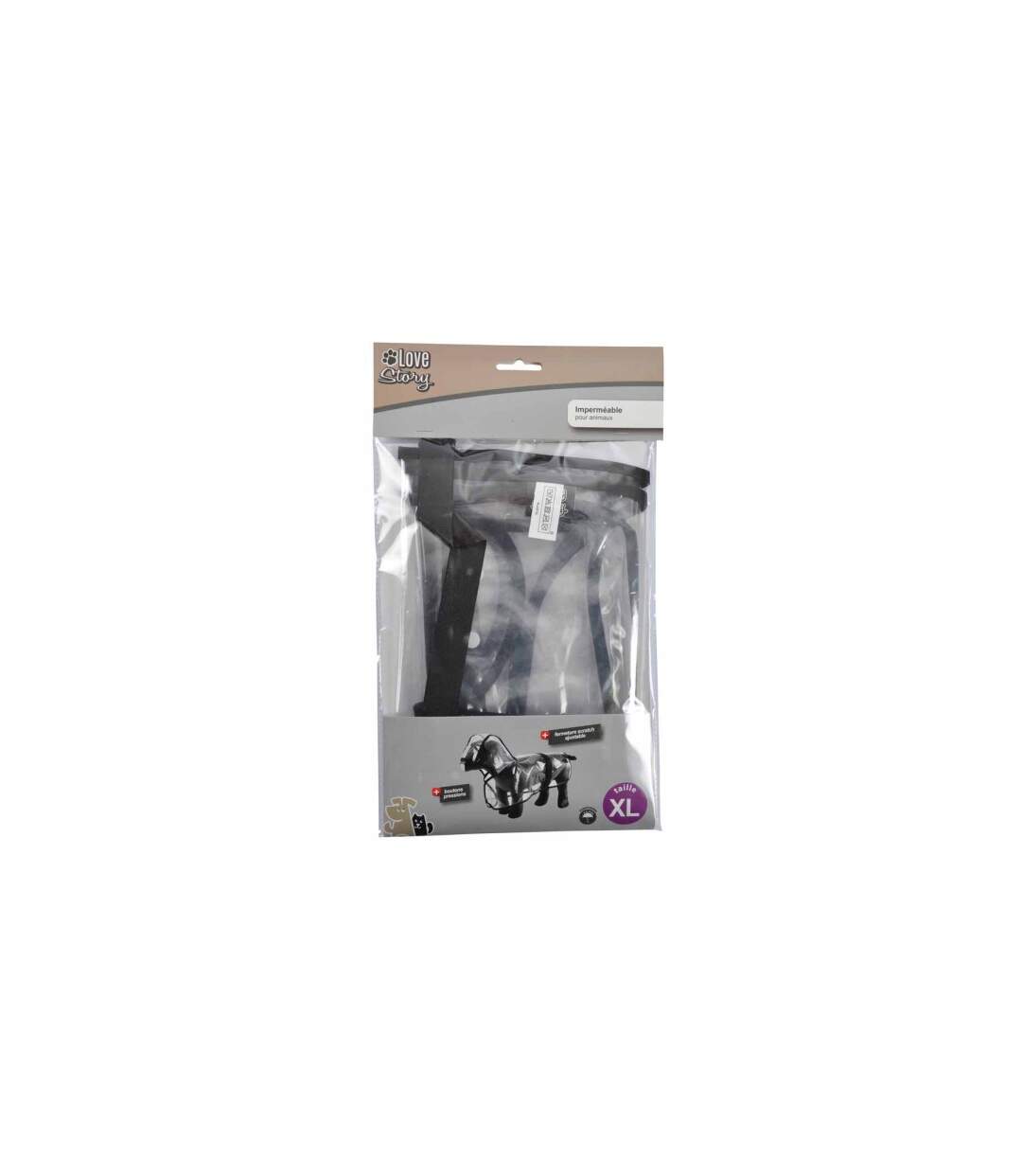 Imperméable pour Chien Transparent 50cm Noir-3