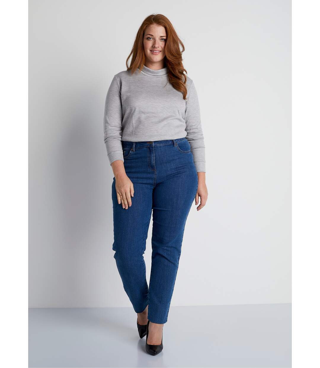 Jean 5 poches ceinture extensible coton stretch-4