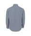 Mens Patterned Poplin Long-sleeved Shirt Navy Gingham Fabric-2