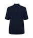 Mens Ribbed Collared Polo Shirt Dark Blue Boss-3