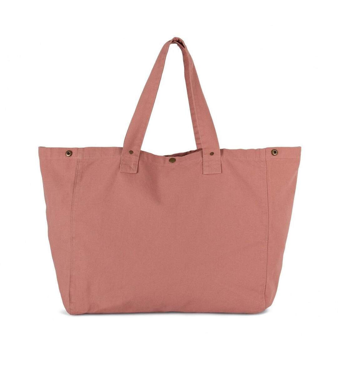 Sac shopping en coton délavé - KI3208 - rose ochre-2