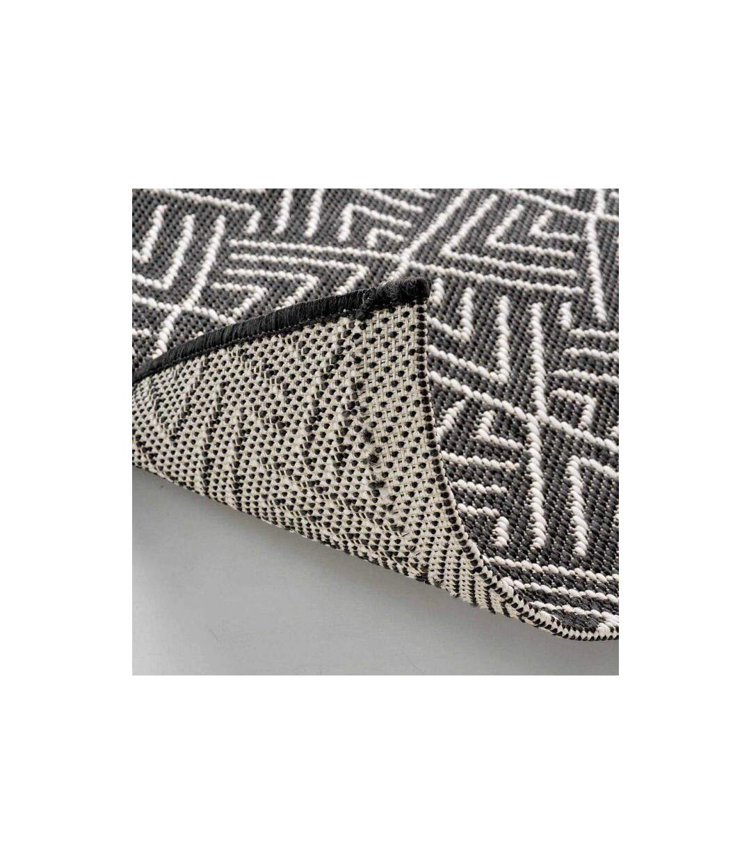 Tapis Tissé Déco Aztek 80x150cm Noir-3