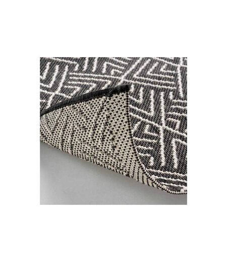 Tapis Tissé Déco Aztek 80x150cm Noir