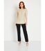 Pull mi-long uni brillant manches 3/4 col bateau-3