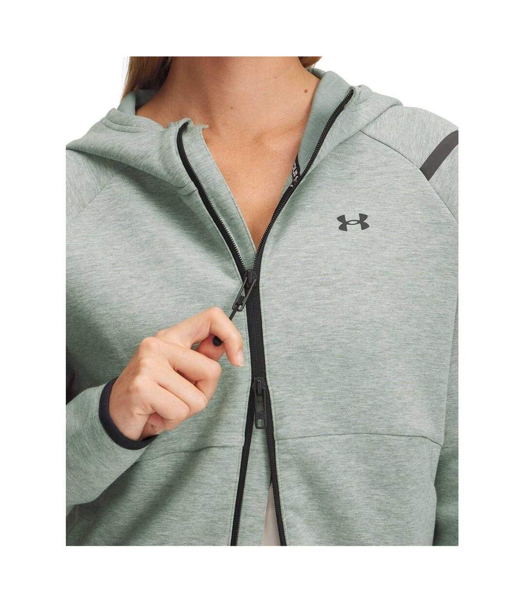 Veste À Capuche Manches Raglan Femme Vert Chiné Under Armour-3