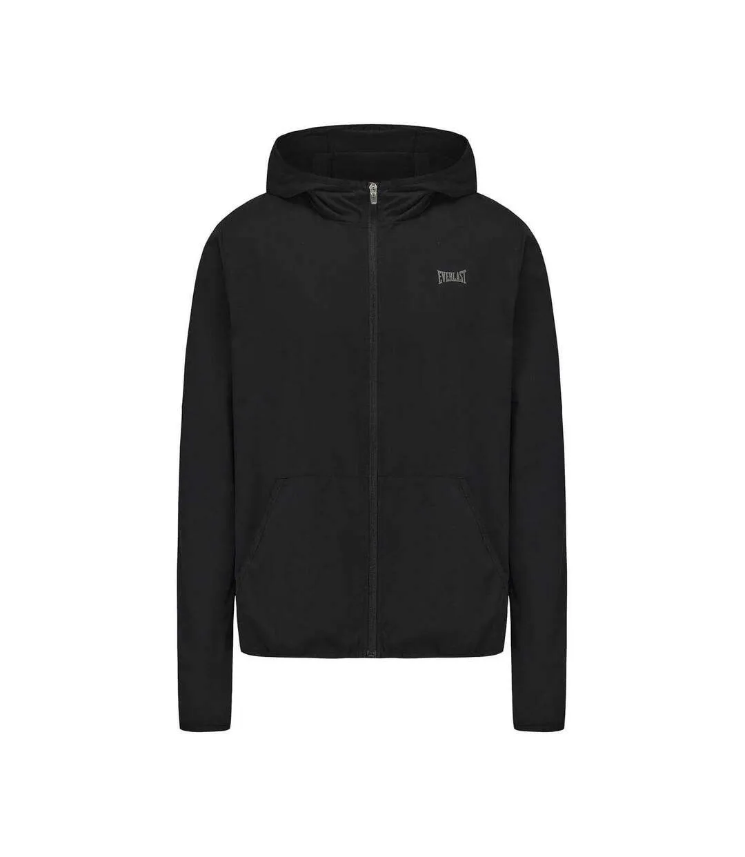 Mens Polyester Tailored Full Zip Hoodie Jet Black Everlast-1