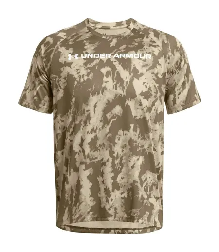 Mens Camo Technical Regular T-shirt Khaki Green Under Armour