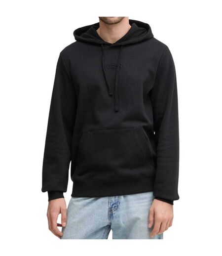 Sweat À Capuche Motif/style En Relief Homme Noir Guess