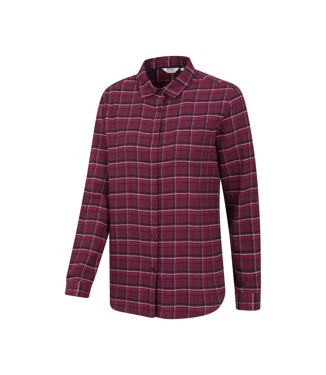 Womens/ladies Balsam Brushed Flannel Longline Shirt Burgundy Mountain Warehouse-3