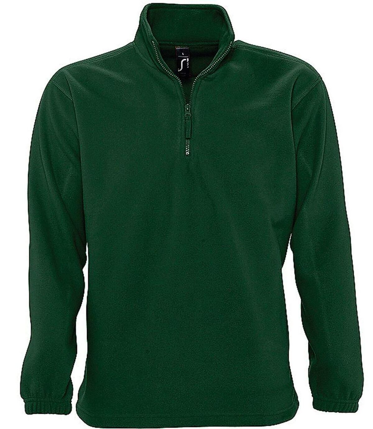 Sweat shirt polaire col zippé - 56000 - vert sapin