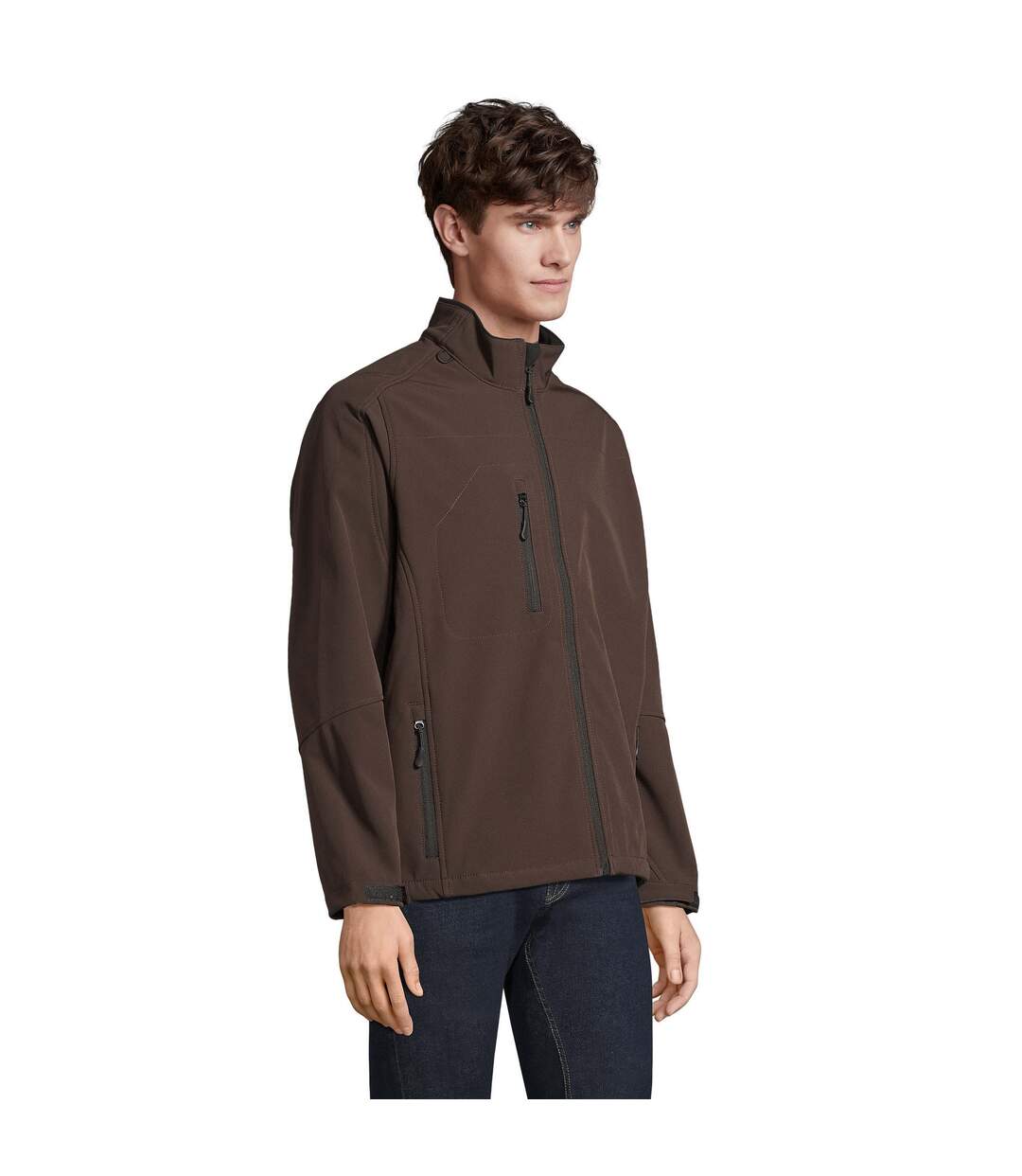 Veste Softshell Relax Homme Chocolat Foncé SOLS-1