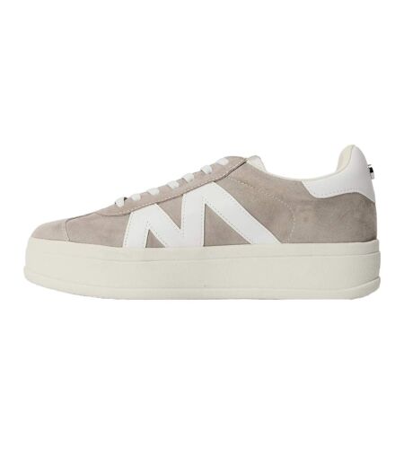Womens/ladies Opponent Leather Trainers Grey Steve Madden