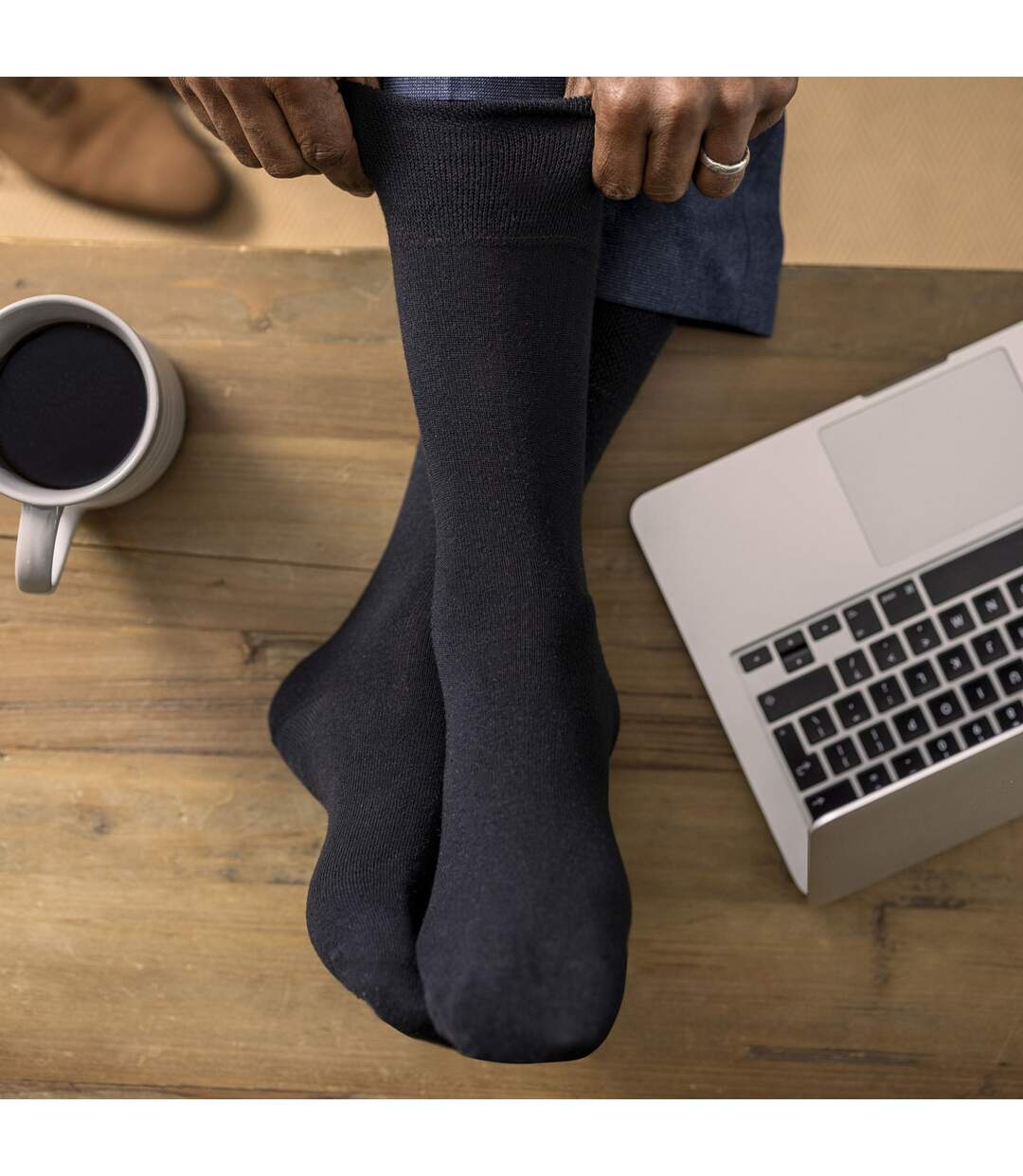6 Pack Mens Non Elastic Cotton Diabetic Socks with Seamless Toe-3