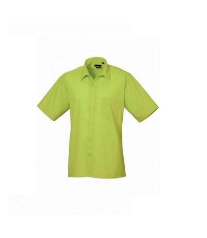 Premier Mens Short Sleeve Poplin Shirt (Lime)