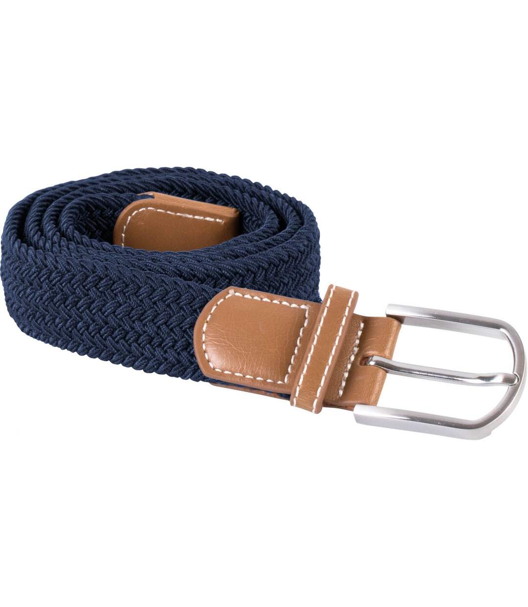 Ceinture tressée élastiquée - KP805 - bleu marine-1