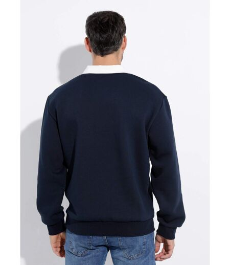 Sweat shirt avec col polo contrasté
