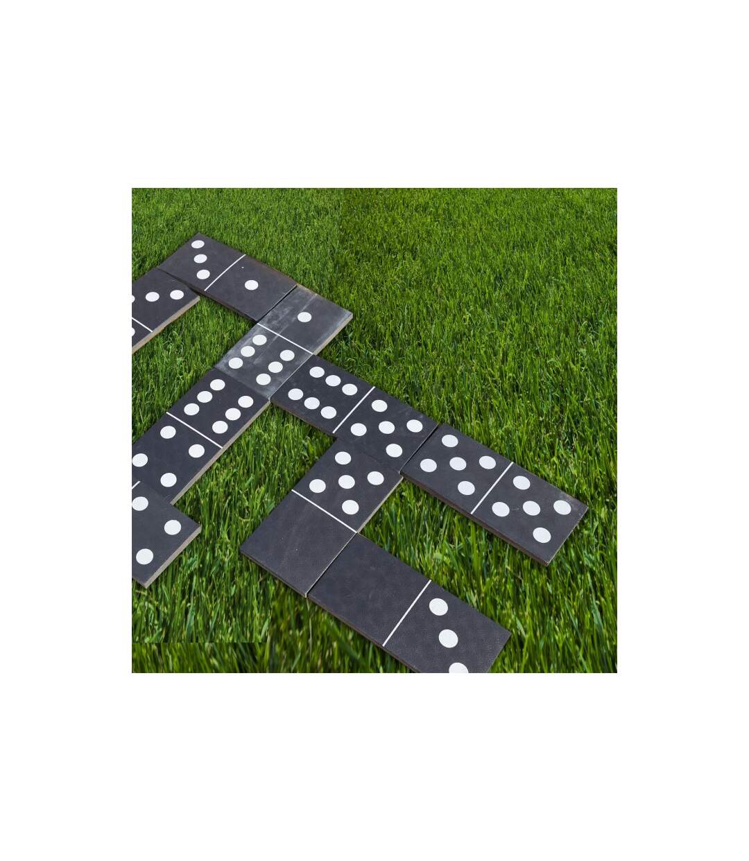 Jeu d'Extérieur Grand Format 28 Dominos 18cm Noir-2