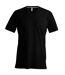 Kariban Mens Short Sleeve V Neck Slim Fit T-Shirt (Black) - UTRW707