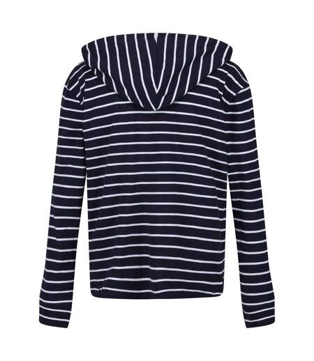 Womens/ladies Monsal Striped Hoodie Navy White Regatta
