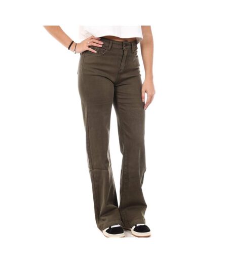 Jean loose vert foncé femme monday premium 1807