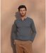 Pull gris tendance pour homme - Longues manches et col en V - Décontracté et stylé-4