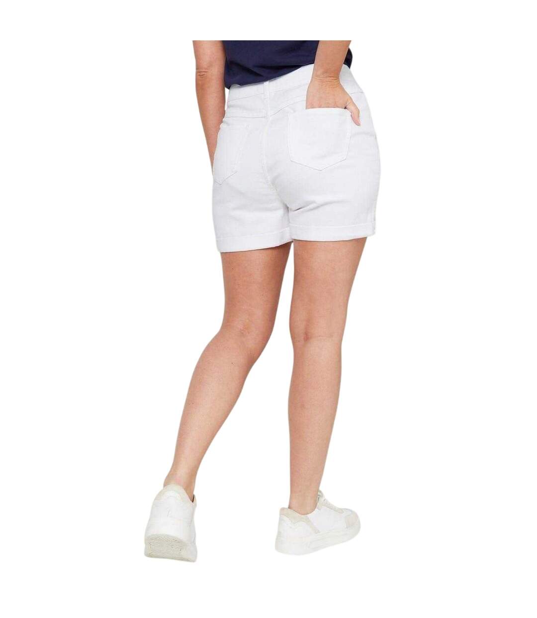 Womens/ladies Denim Jean Shorts White Be You-3