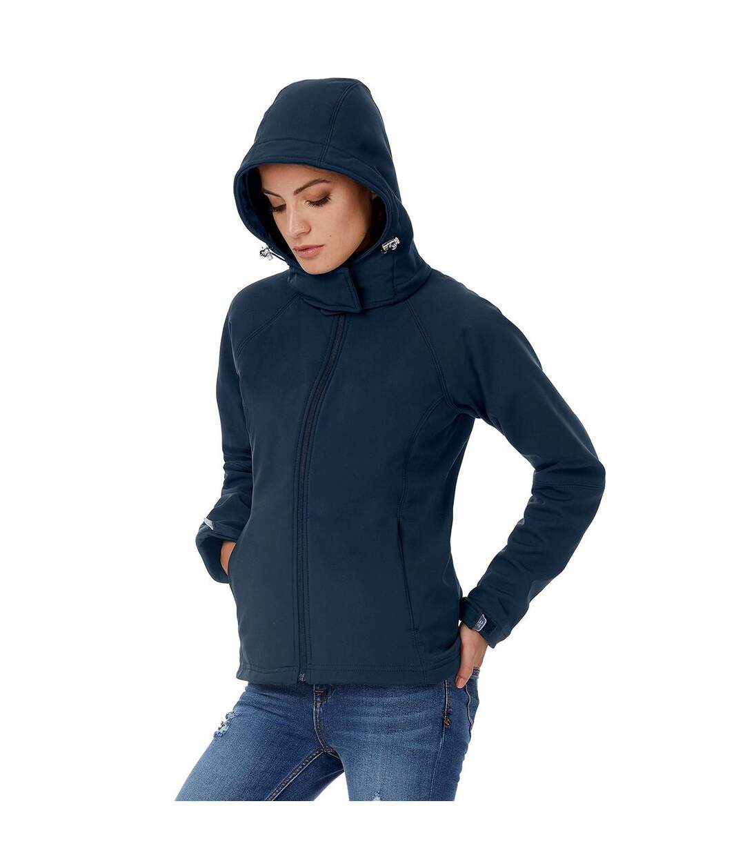 Veste Softshell Coupe-vent, Imperméable Et Respirante Femme Bleu Marine B&C-1