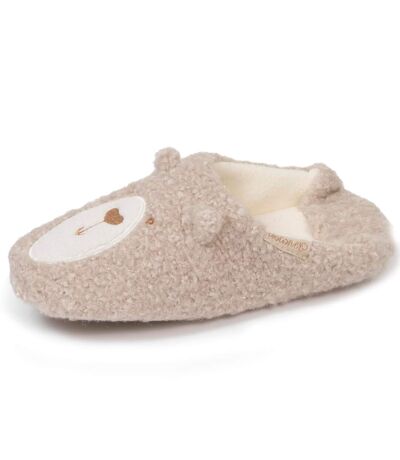 Isotoner Chaussons extra-light Mules femme sherpa, semelle antidérapante