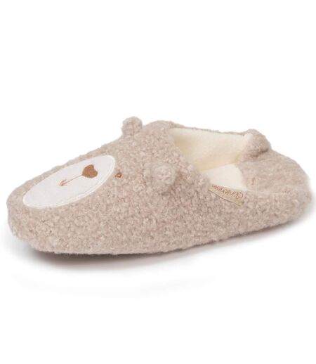 Isotoner Chaussons extra-light Mules femme sherpa, semelle antidérapante