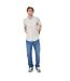 Mens stripe oxford short-sleeved shirt tan Maine-4