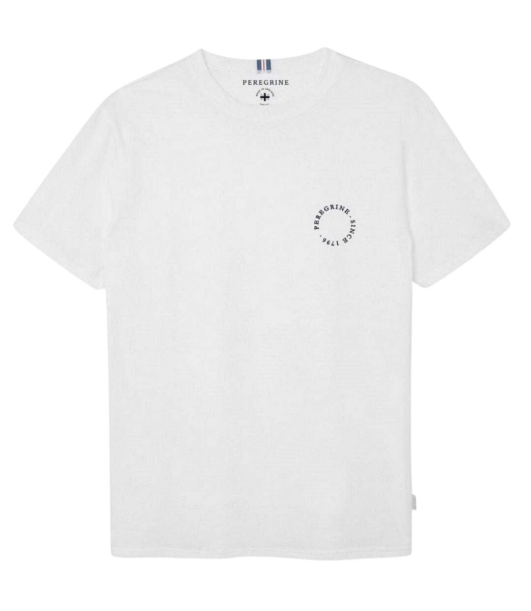 Mens Back Print Cotton T-shirt White Peregrine-2