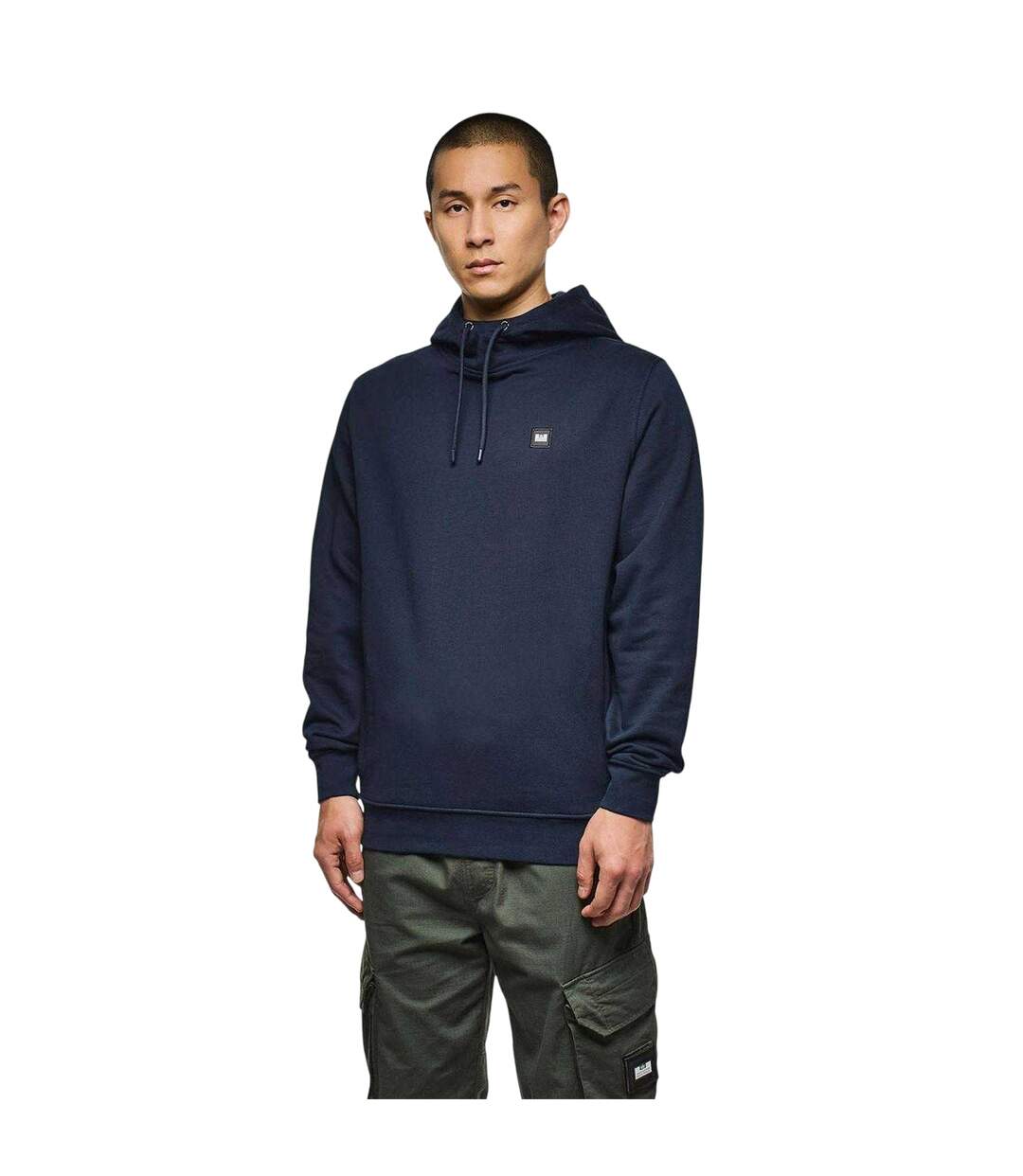 Mens Combed Cotton Hidden Pocket Drawstring Hoodie Navy Weekend Offender-4