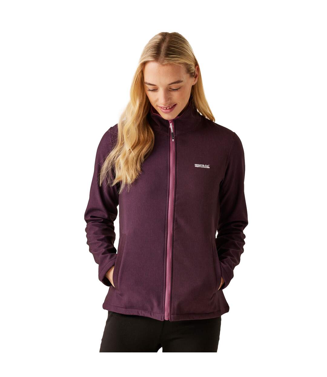 Womens/ladies connie v softshell walking jacket deep plum marl Regatta-3