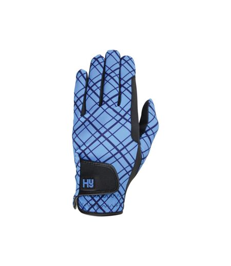 Hy5 Unisex Lightweight Printed Riding Gloves (Black/Blue)