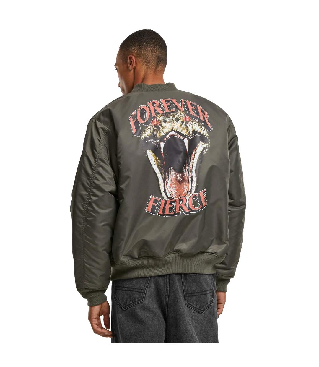 Veste Forever Fierce Ma1 Bomber Homme Kaki Mister Tee-4