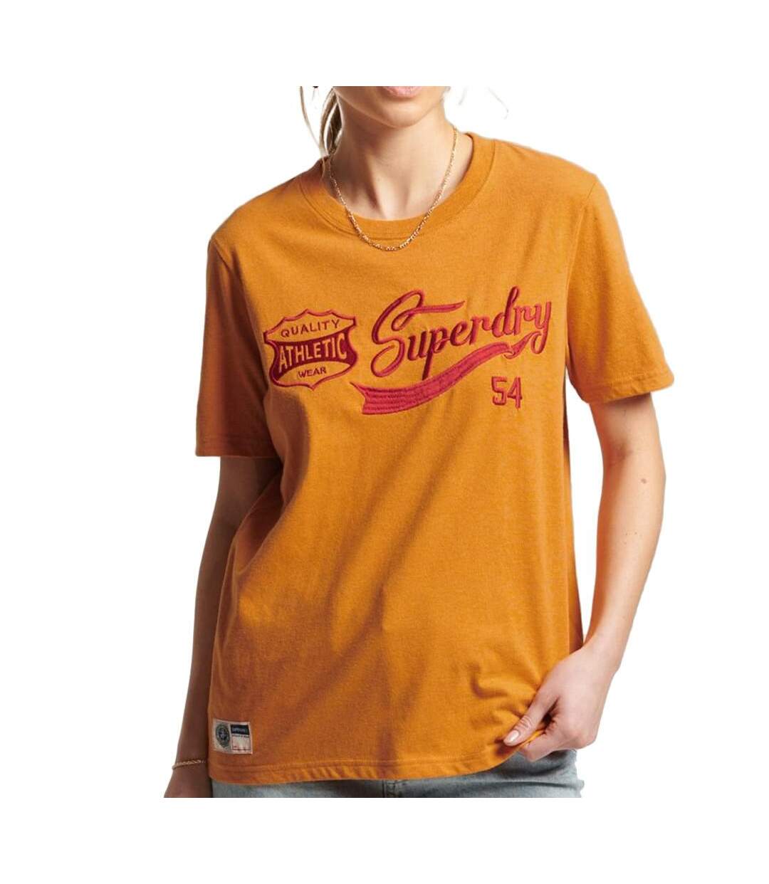 T-shirt Orange Femme Superdry Script Style Coll - 34-1