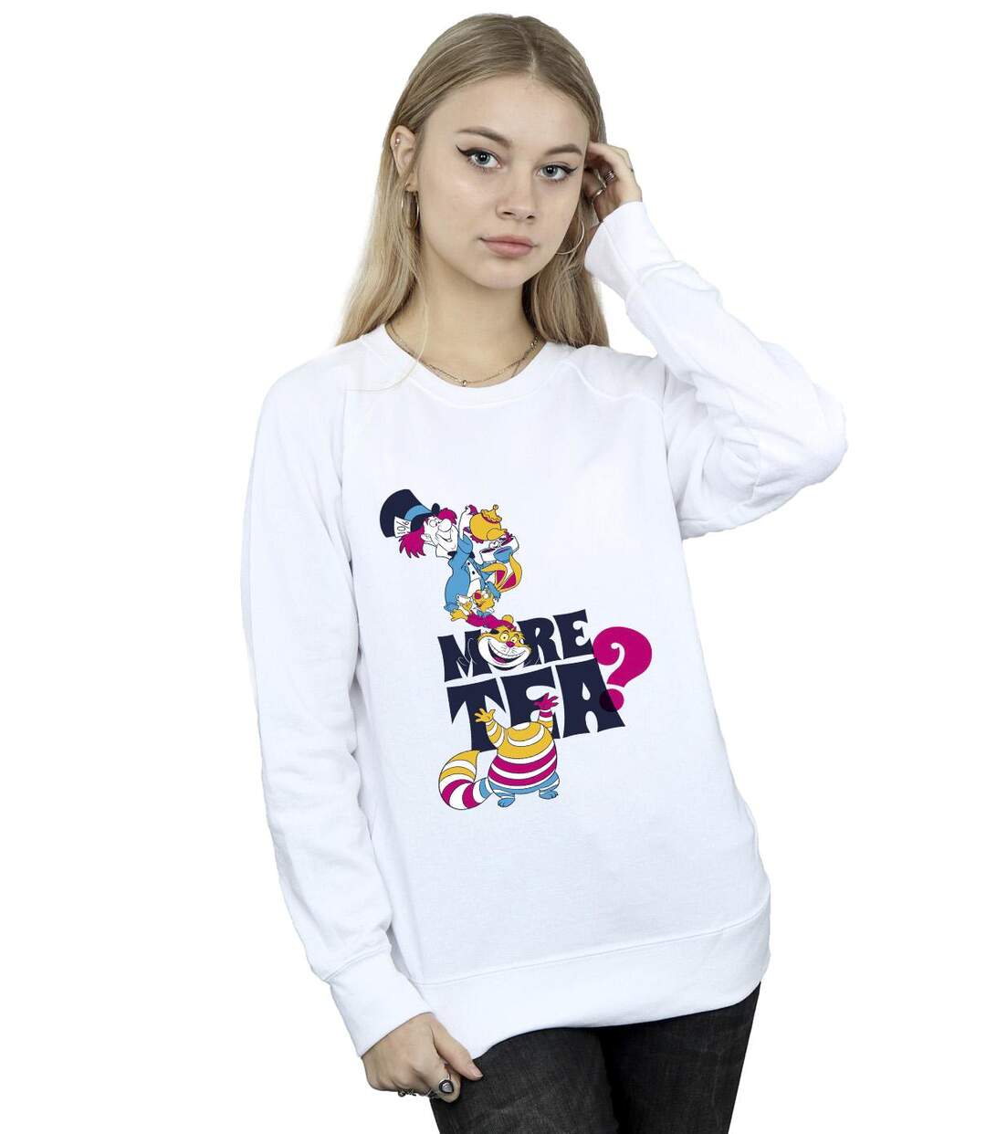 Disney - Sweat ALICE IN WONDERLAND MORE TEA - Femme (Blanc) - UTBI5771-2