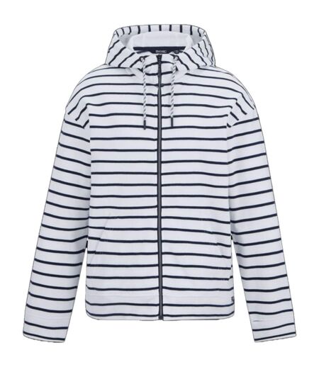 Womens/ladies Bayletta Striped Full Zip Hoodie Skyway Regatta