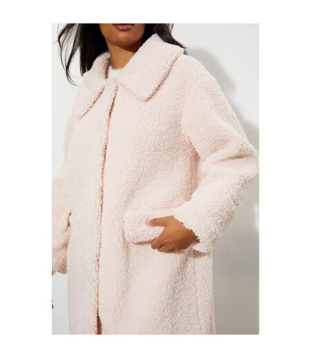 Dorothy Perkins Womens/Ladies Teddy Collared Longline Coat (Pink)