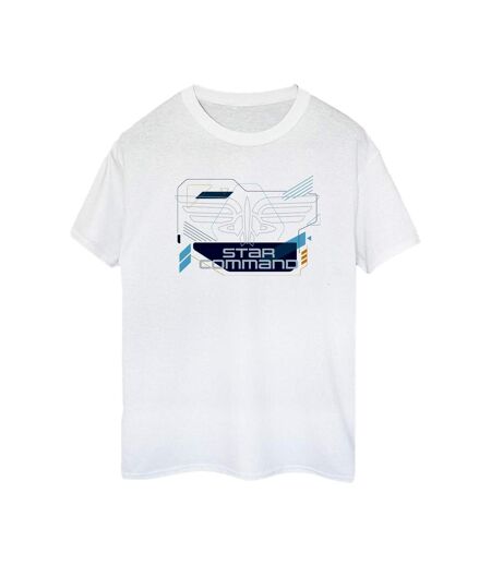 Disney Femme/Ladies Lightyear Star Command Icons Cotton Boyfriend T-Shirt (Blanc) - UTBI50404
