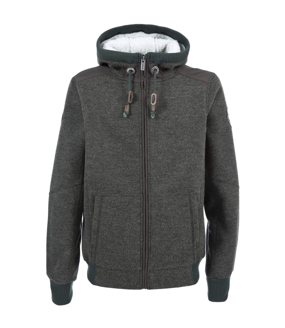 Trespass Mens Mathis Full Zip Knitted Fleece Jacket (Khaki Marl)