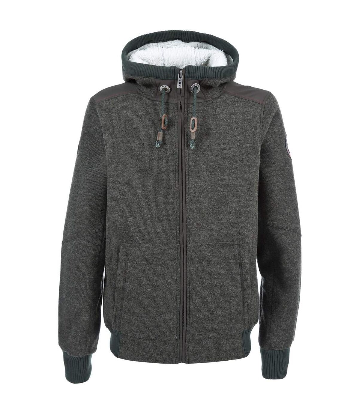 Trespass Mens Mathis Full Zip Knitted Fleece Jacket (Khaki Marl) - UTTP1292