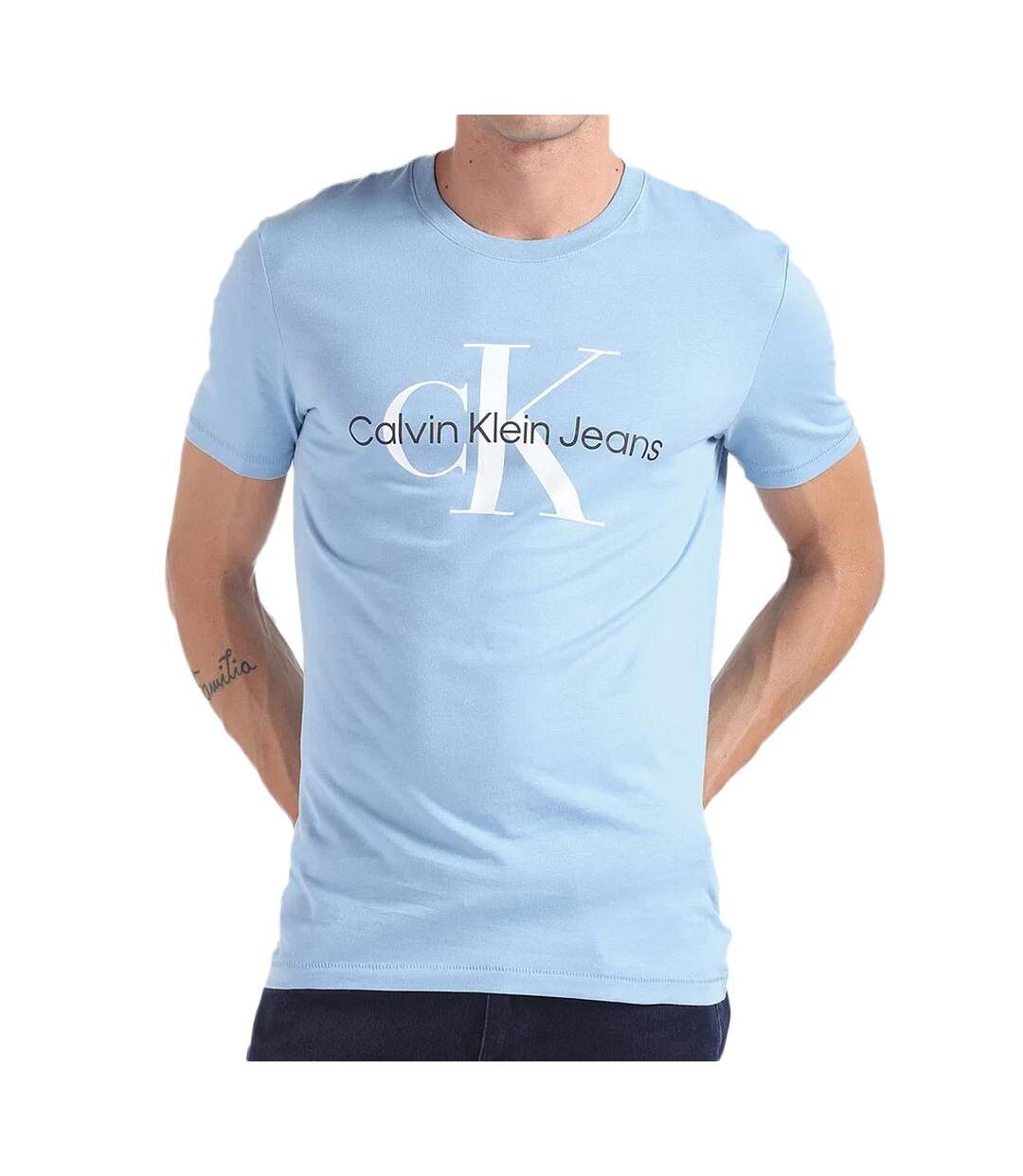 T-shirt Bleu Homme Calvin Klein Jeans Two Tone - L-1