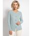 Gilet cardigan boutonné chiné ajouré col rond-1
