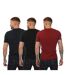 Pack Of 3  Mens Logo T-shirt  Black Navy Red Hugo-2