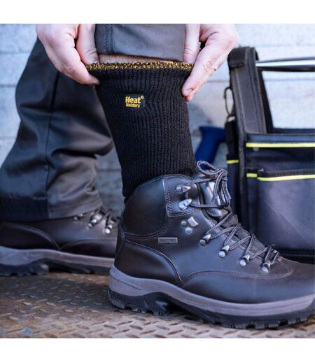 3-Pack Unisex Winter Crew Work Socks in Black with Reinforced Heel & Toe