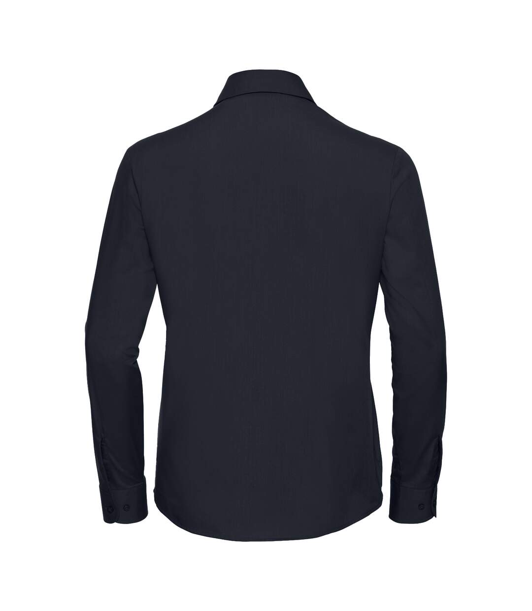 Womens/ladies Poplin Easy-care Long-sleeved Shirt French Navy Russell Collection-2