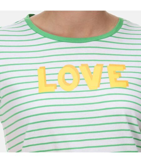 Regatta Womens/Ladies Odalis Stripe T-Shirt (Vibrant Green) - UTRG7582
