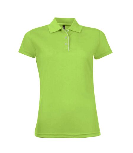 Performer polo à manches courtes femme vert pomme SOLS